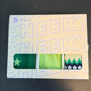 Aerie No Show Cheeky Panties - Green and Navy